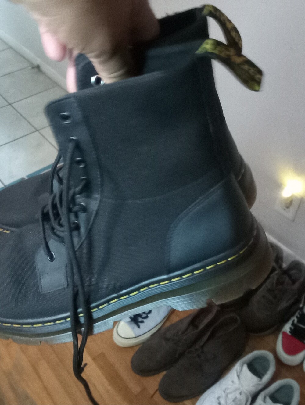 Dr. Martens White Sneakers with Red Accents